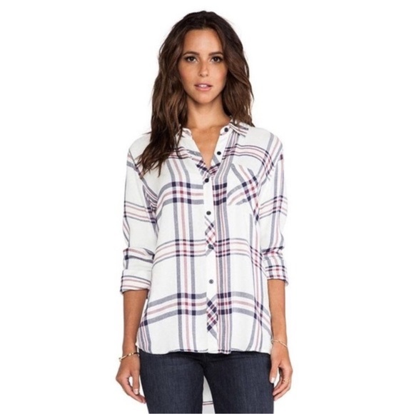 Rails Hunter Plaid Button Down Shirt White Black Maroon Super Soft Flannel Sz S - Picture 4 of 11